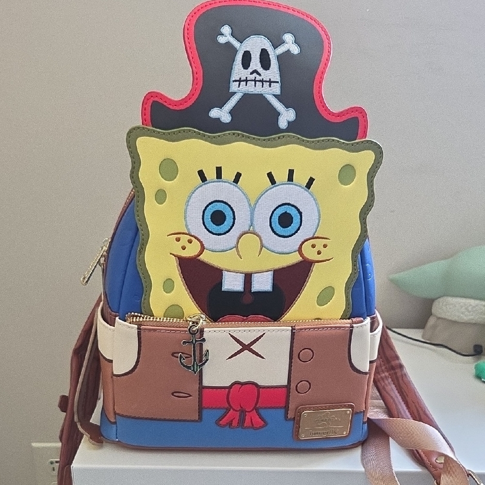 Loungefly SpongeBob Pirate Mini Backpack - Yellow/Blue/Brown/Red